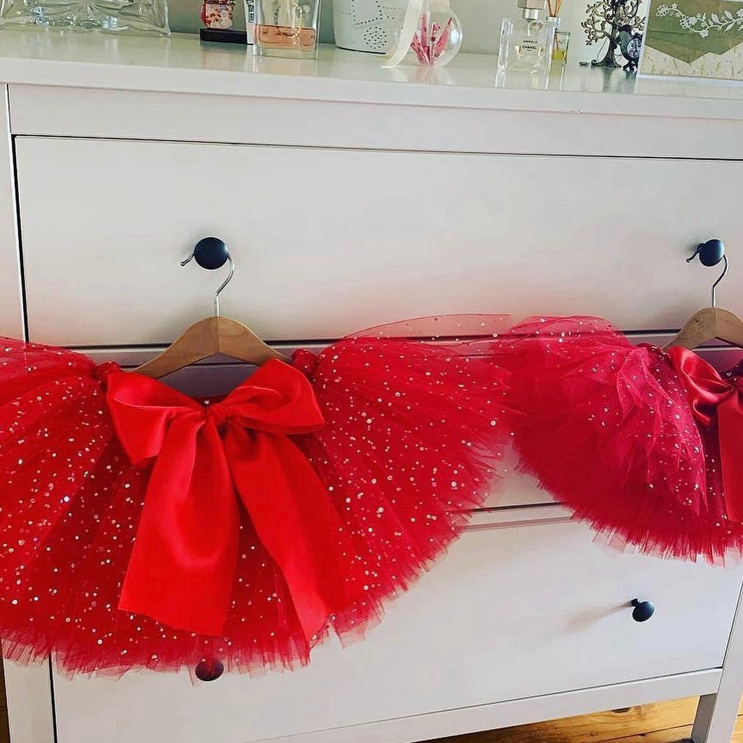 Red Christmas Sparkle Tutu